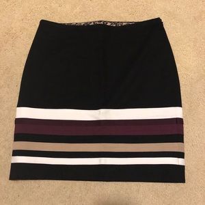 WHBM striped stretch mini skirt